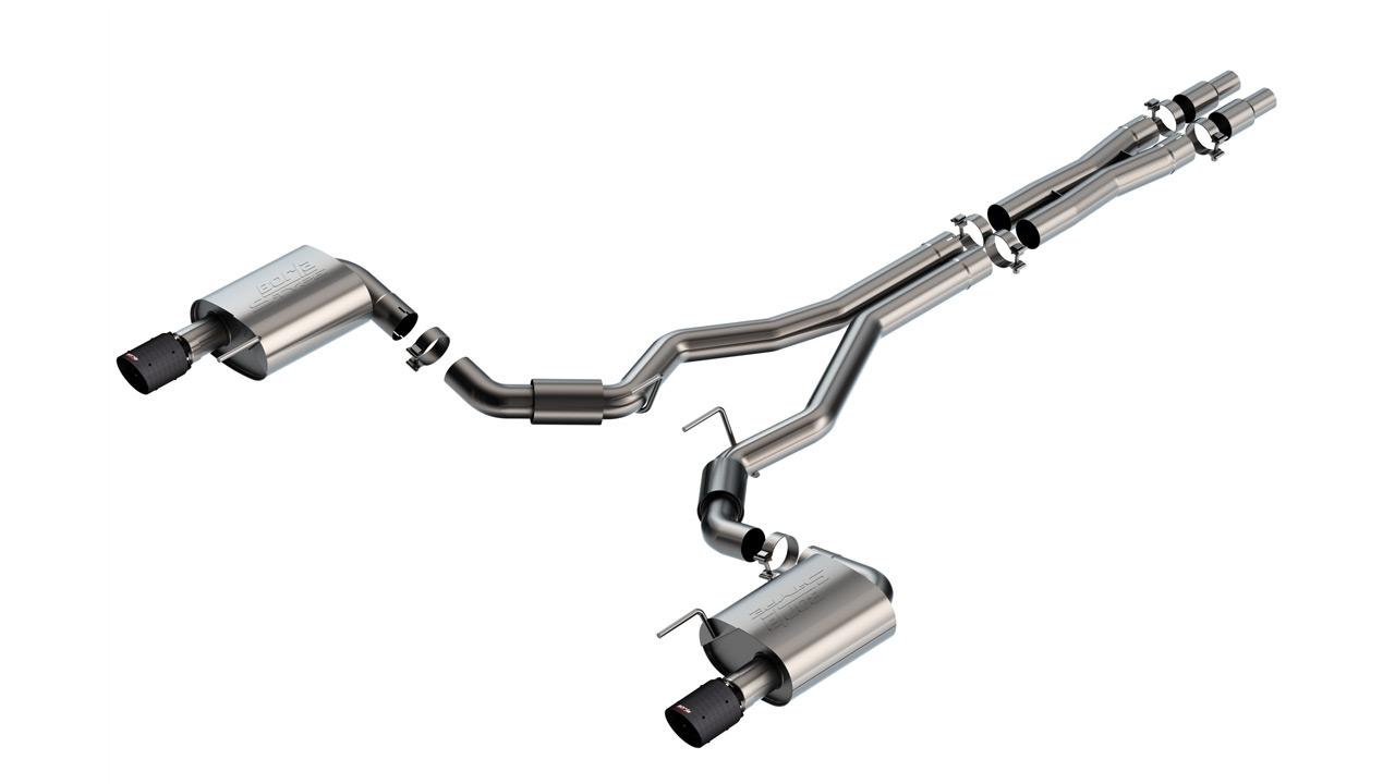 Borla Cat-Back Exhaust System - S-Type - Carbon Fiber Dual Tips (2024-2026 Mustang w/ Non Active Exhaust) - 140960CFBA