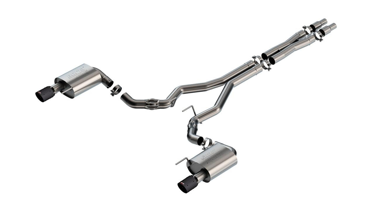 Borla Cat-Back Exhaust System - ATAK - Carbon Fiber Dual Tips (2024-2026 Mustang w/ Non Active Exhaust) - 140961CFBA