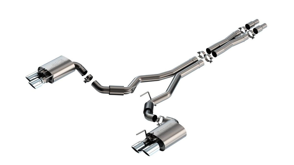 Borla Cat-Back Exhaust System - S-Type - Stainless Steel Quad Tips (2024-2026 Mustang w/ Active Exhaust) - 140962