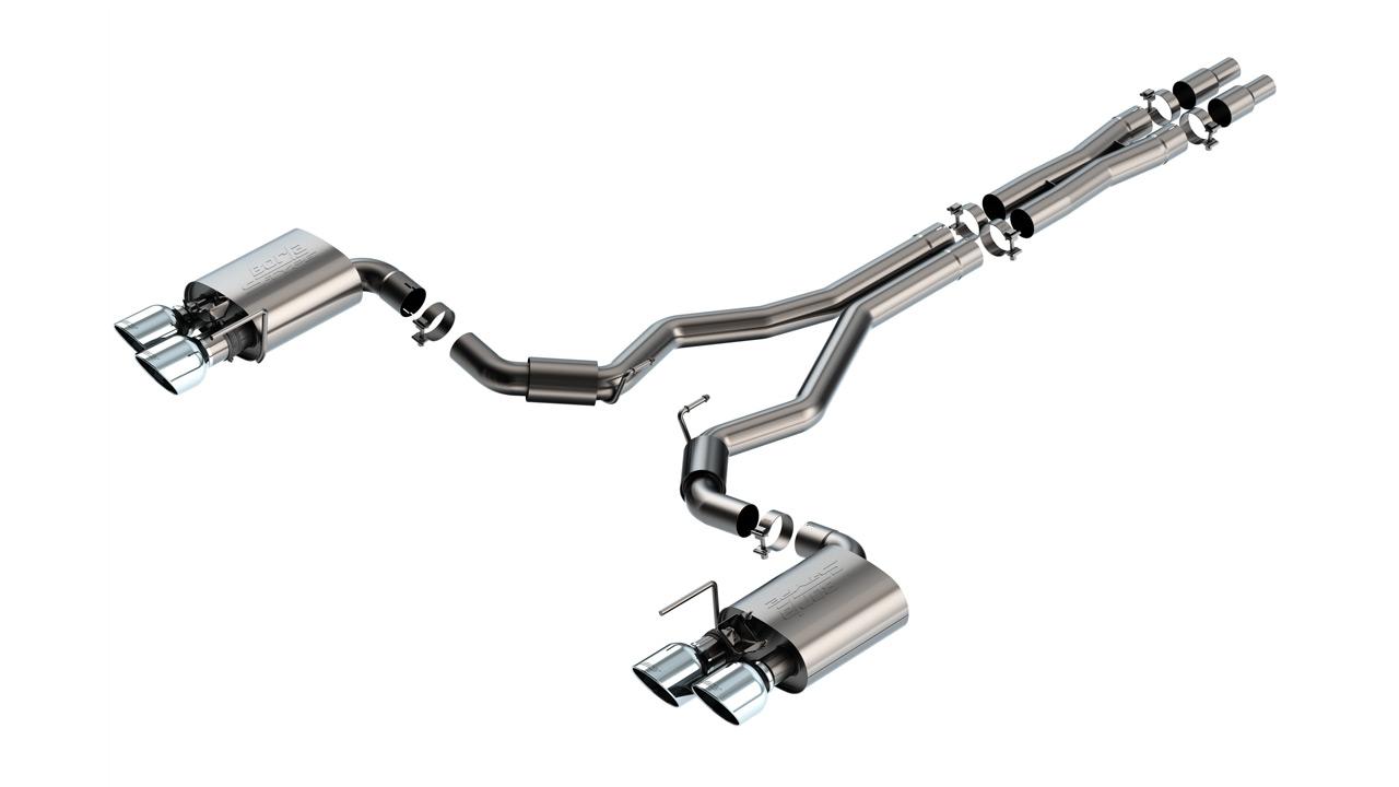 Borla Cat-Back Exhaust System - S-Type - Stainless Steel Quad Tips (2024-2026 Mustang Dark Horse) - 140964
