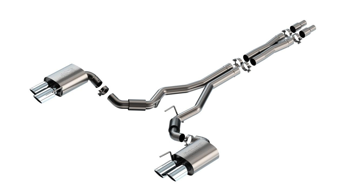 Borla Cat-Back Exhaust System - S-Type - Stainless Steel Quad Tips (2024-2026 Mustang w/ Non Active Exhaust) - 140969