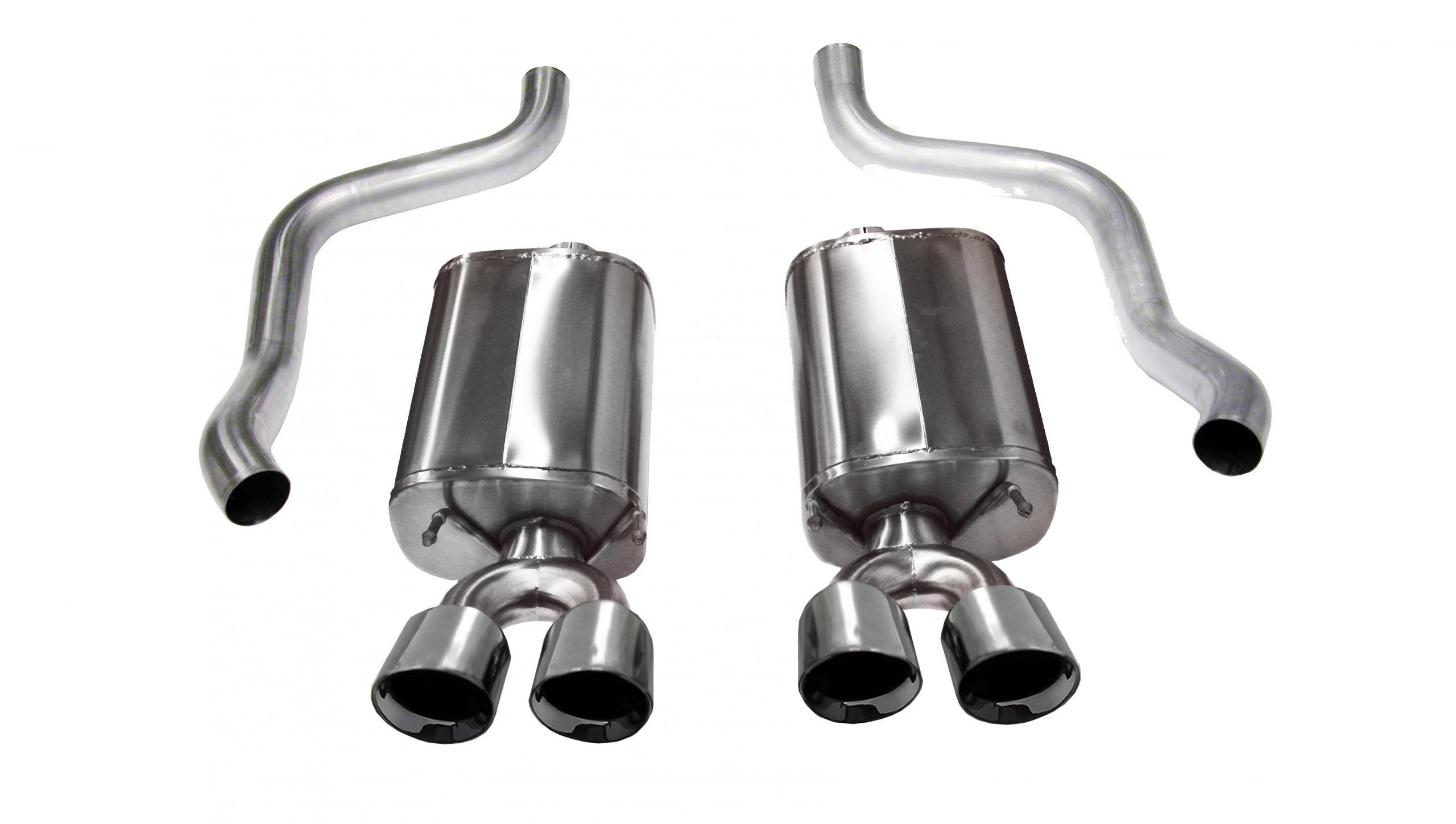 Corsa 2.5 Inch Axle-Back Sport Dual Exhaust Polished 3.5 Inch Tips 09-13 Corvette 6.2L Stainless Steel - 14108
