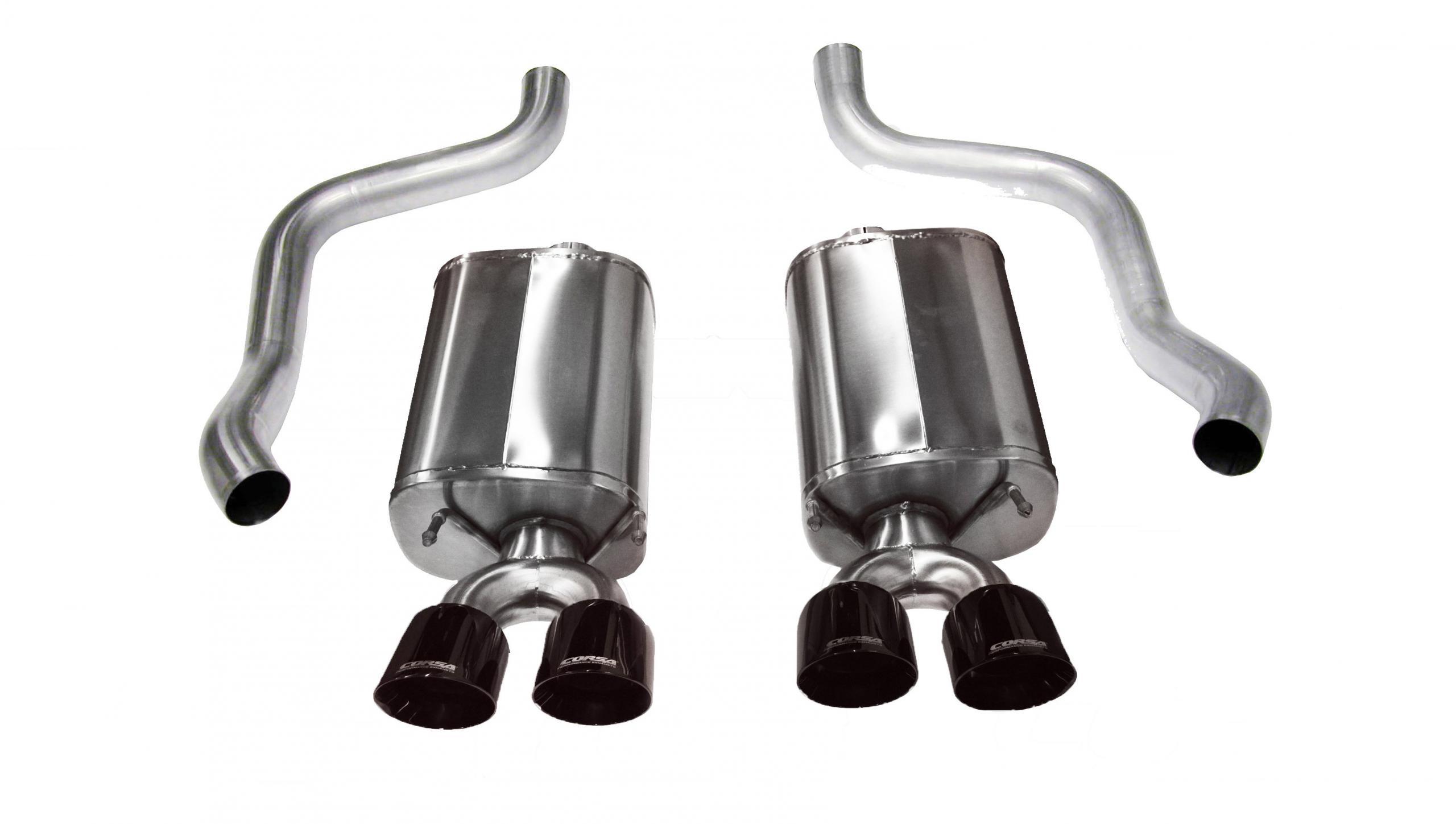 Corsa 14108BLK 2.5" Dual Rear Exit Sport Axleback Exhaust System with 3.5" Black Tips (2009-2013 C6 Corvette)