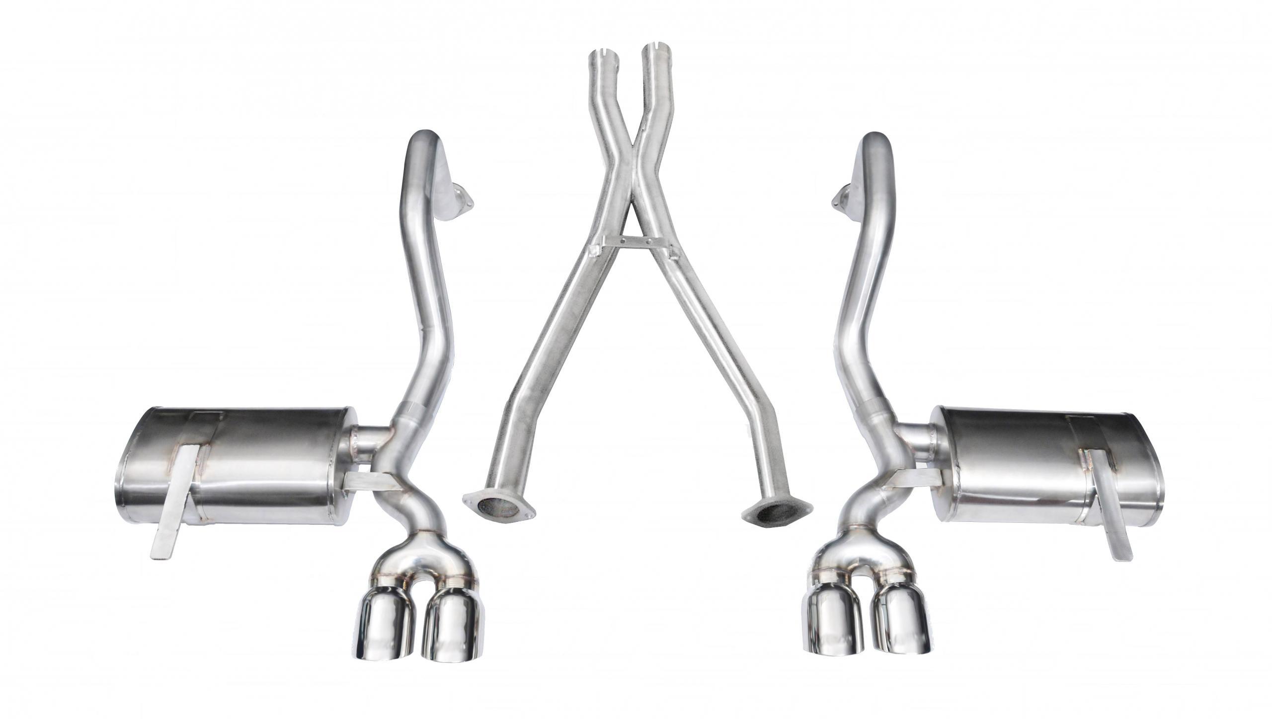 Corsa 14114 2.5" Dual Rear Exit Xtreme Catback Exhaust System with X-Pipe and 3.5" Polished Tips (1997-2004 Corvette C5 / C5 Z06)