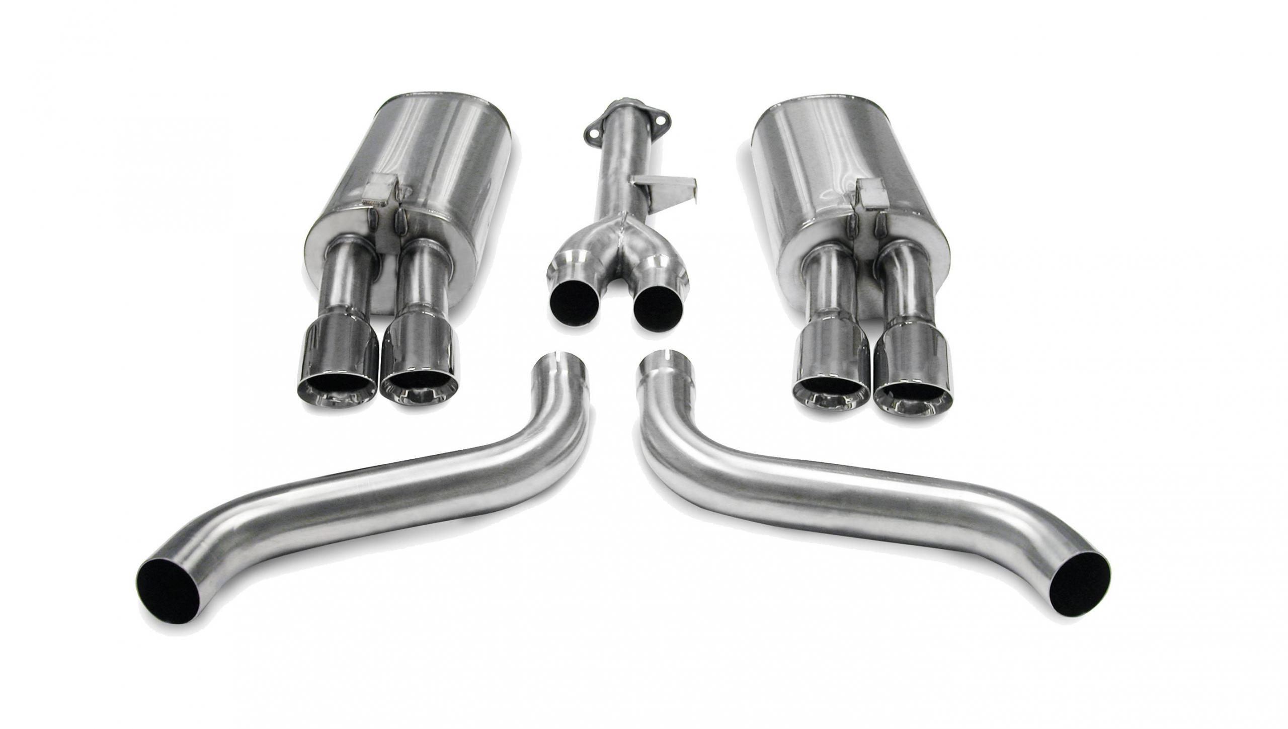 Corsa 14115 2.5" Dual Rear Exit Sport Catback Exhaust System with 3.5" Polished Tips (1986-1991 Corvette C4)
