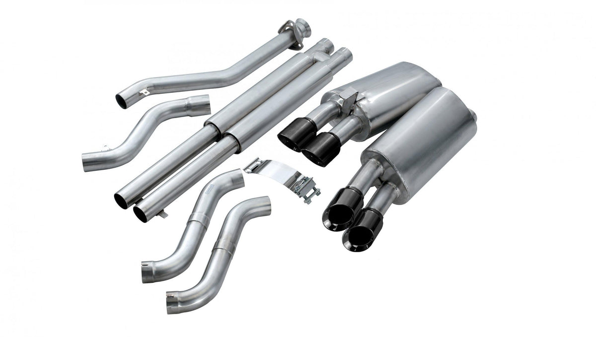 Corsa 14116BLK 2.5" Dual Rear Exit Sport Catback Exhaust System with 3.5" Black Tips (1992-1995 Corvette C4 LT1)