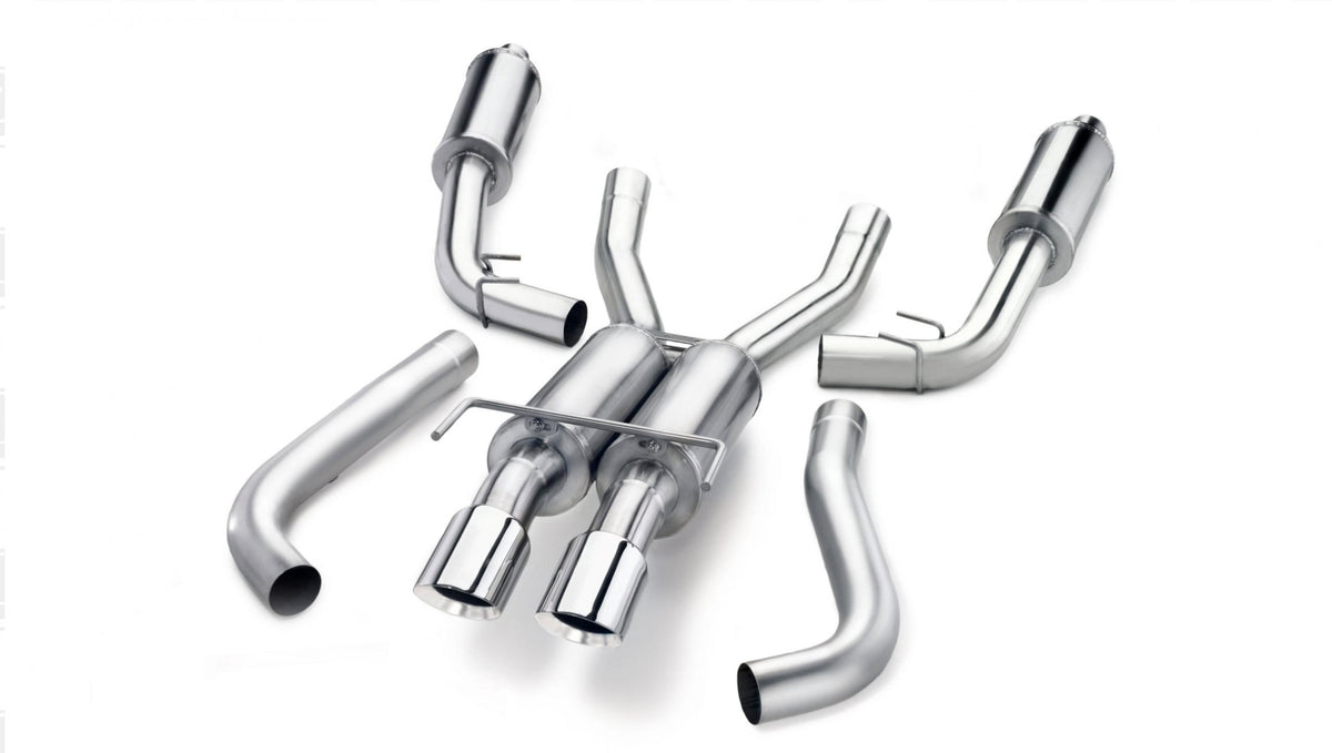 Corsa 14122 3" Dual Center Rear Exit Sport Catback Exhaust System with Single 4" Polished Tips (1996-2002 Dodge Viper RT / GTS 8.0L V10)