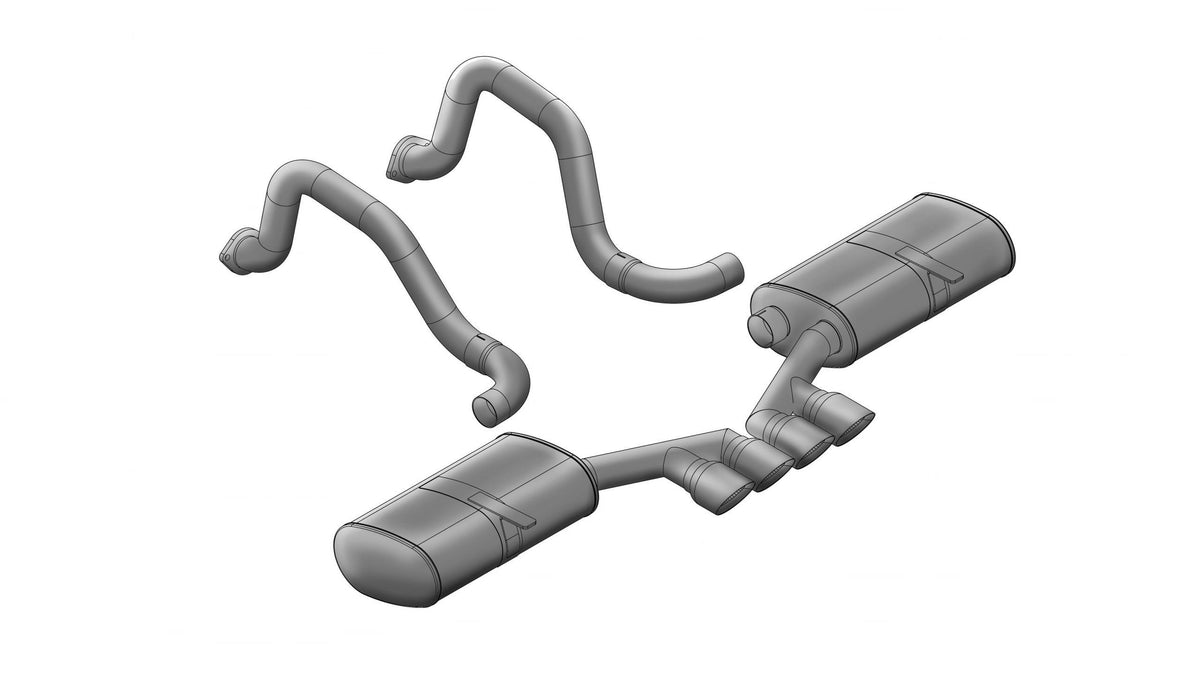 Corsa 2.5 Inch Axle-Back Sport Dual Exhaust Tigershark 3.5 Inch Polished Tips 97-04 Corvette/Z06 5.7L Stainless Steel - 14139