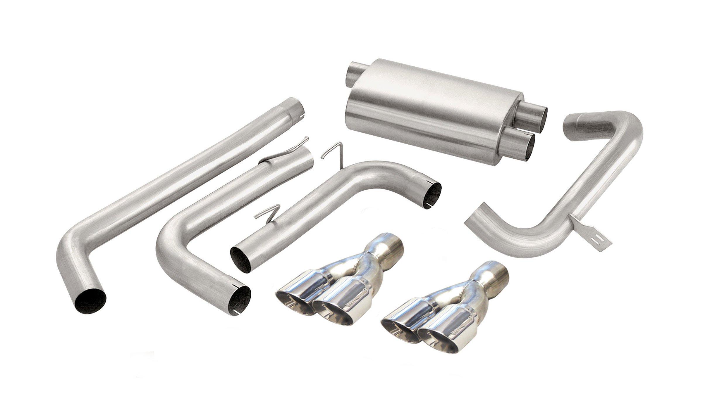 Corsa 14143 3" Dual Rear Exit Sport Catback Exhaust System with 3.5" Polished Tips (1998-2002 Camaro / Firebird 5.7L)