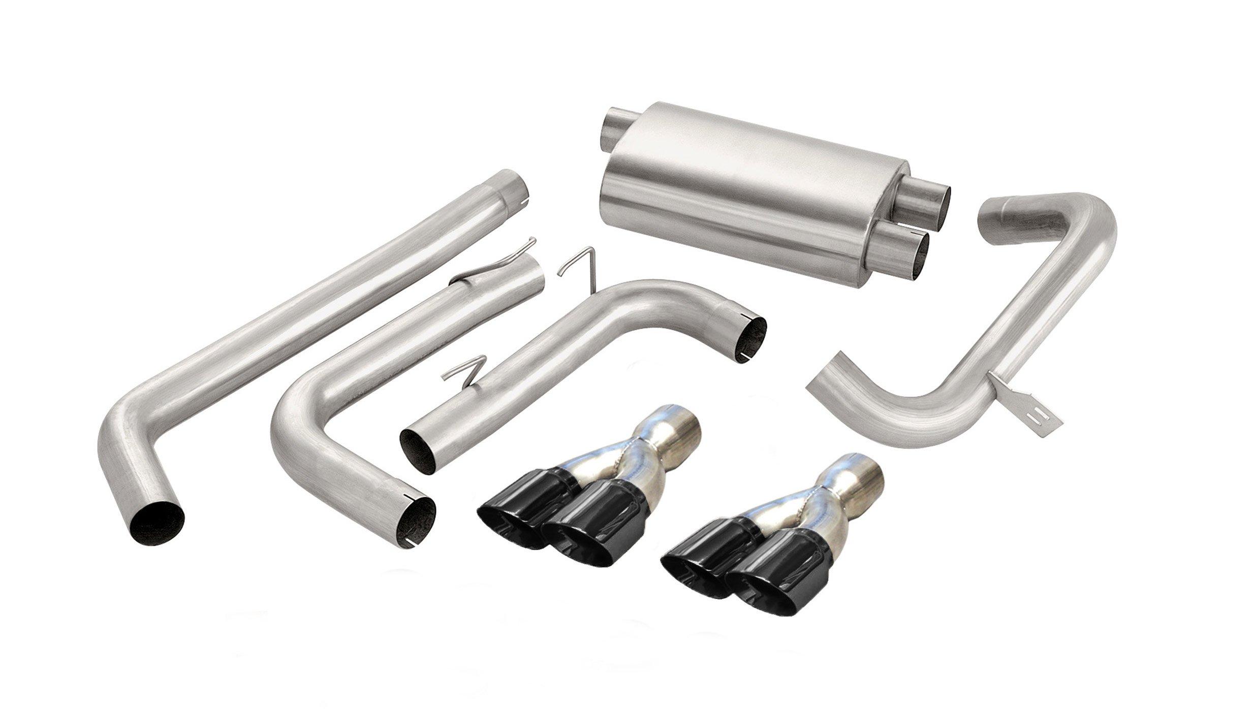 Corsa 14143BLK 3" Dual Rear Exit Sport Catback Exhaust System with 3.5" Black Tips (1998-2002 Camaro / Firebird 5.7L)