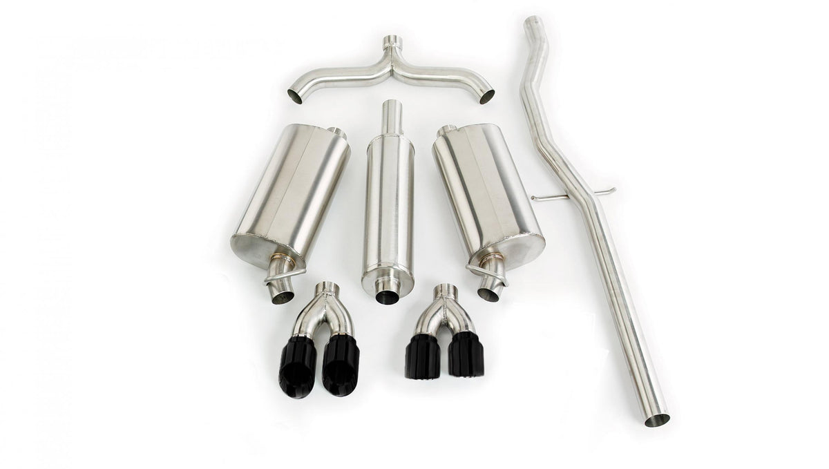 Corsa 14150BLK 2.5" Dual Rear Exit Touring Catback Exhaust System with 3.5" Black Tips (1998-2004 Seville SLS / STS 4.6L)