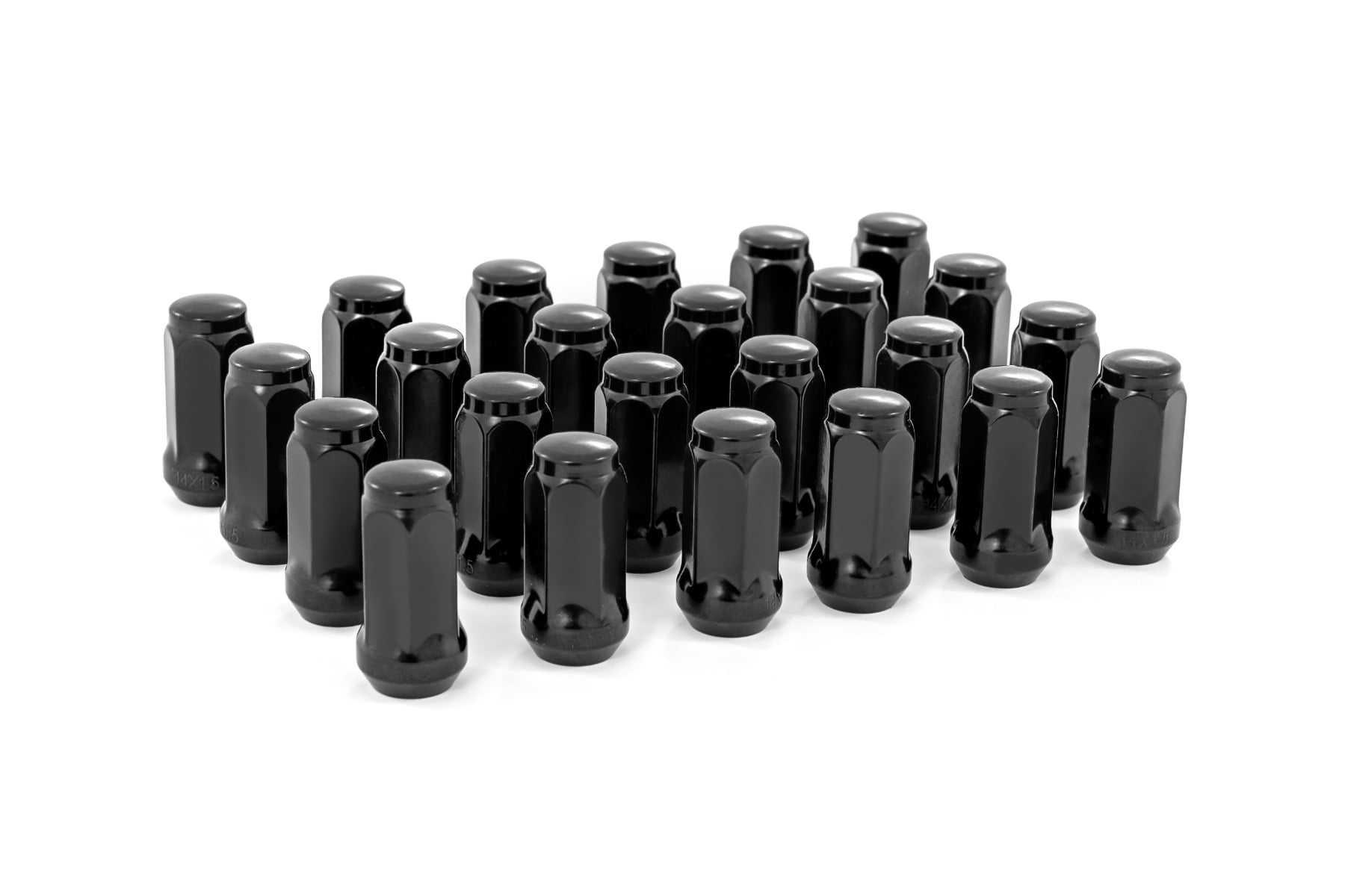 Rough Country M14 x 1.5 Lug Nut Set of 24 Black Standard - 141524CBLK