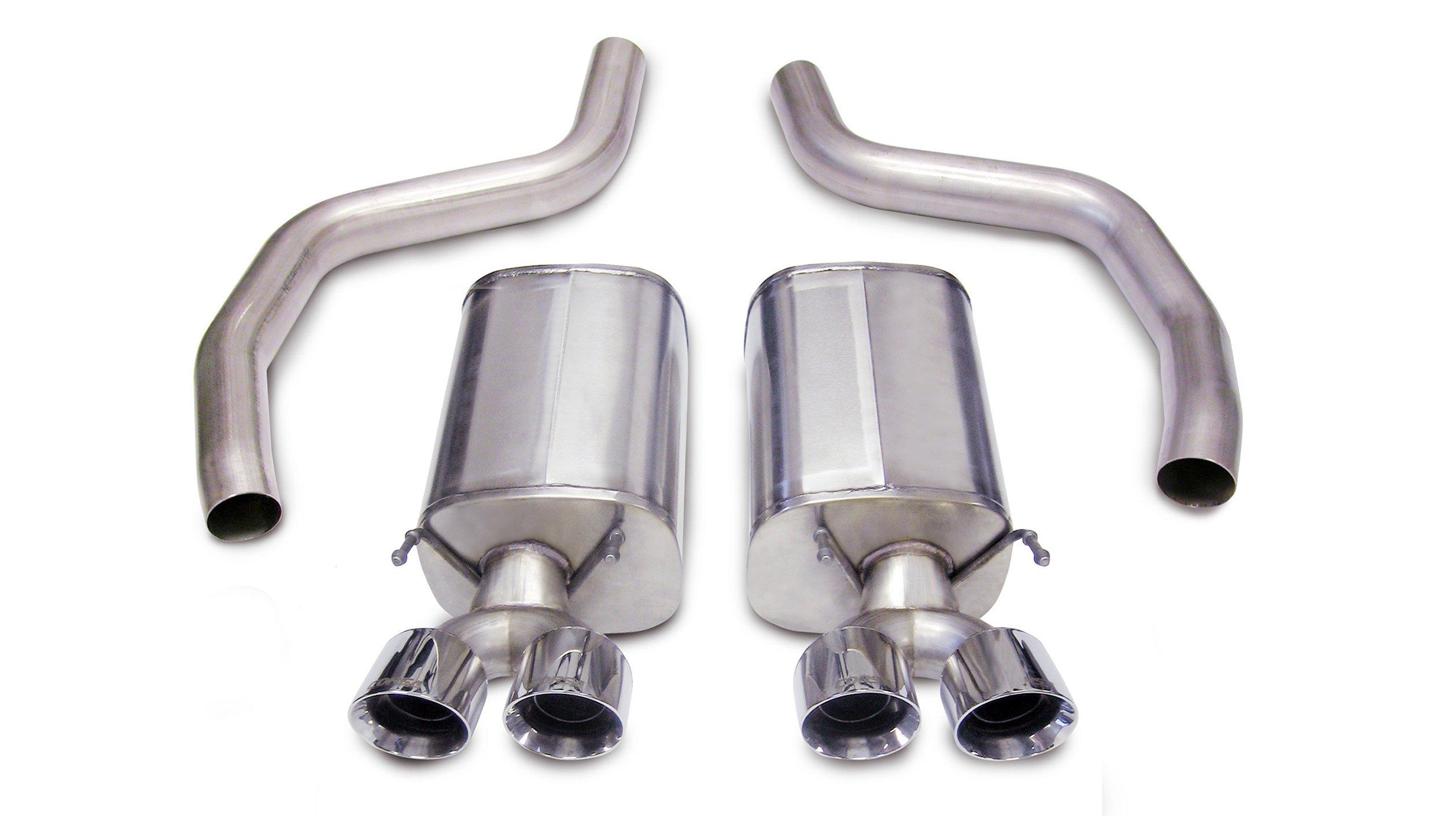 Corsa 3.0 Inch Axle-Back Sport Dual Exhaust Twin 4.0 Inch Polished Tips 06-13 Corvette Z06 7.0L/ZR1 6.2L Stainless Steel - 14164