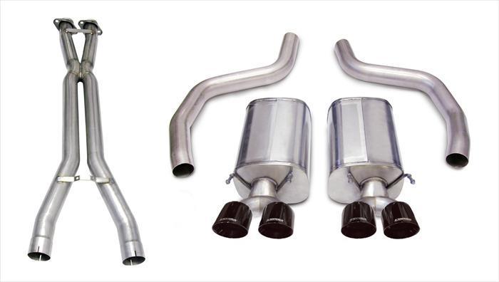 Corsa 14164CB1BLK 3" Dual Rear Exit Sport Catback Exhaust System with 4" Black Tips (2006-2011 C6 ZR1 / Z06 Corvette)
