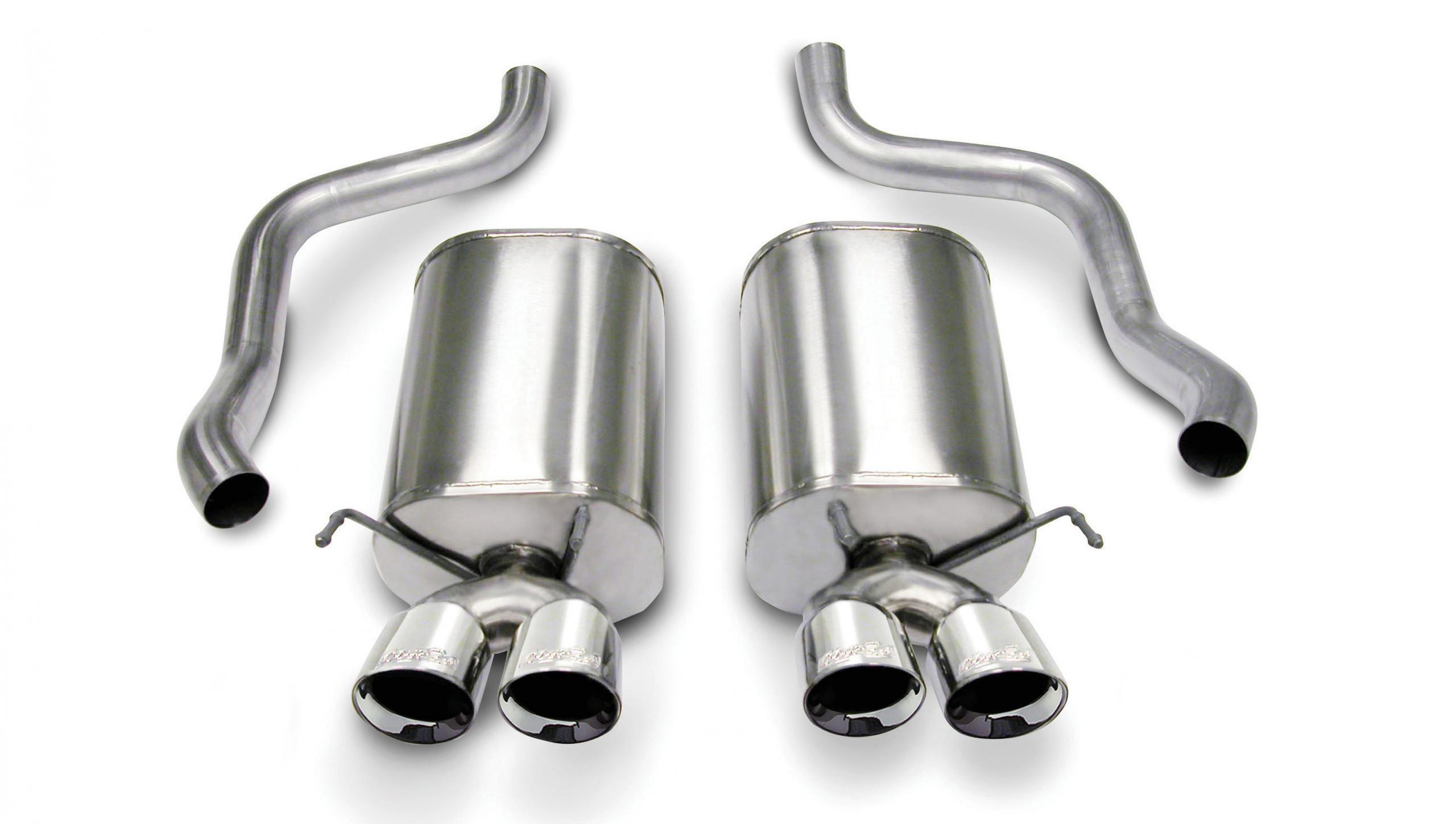Corsa 2.5 Inch Axle-Back Sport Dual Exhaust Polished 3.5 Inch Tips 05-08 Corvette 6.0L/6.2L Stainless Steel - 14169