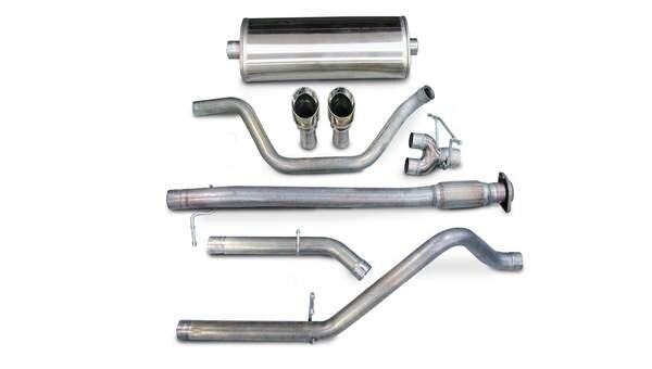 Corsa 14199 3" Dual Rear Exit Sport Catback Exhaust with 4.0" Polished Tips (2007-2008 Silverado / Sierra 143.5" Wheelbase)