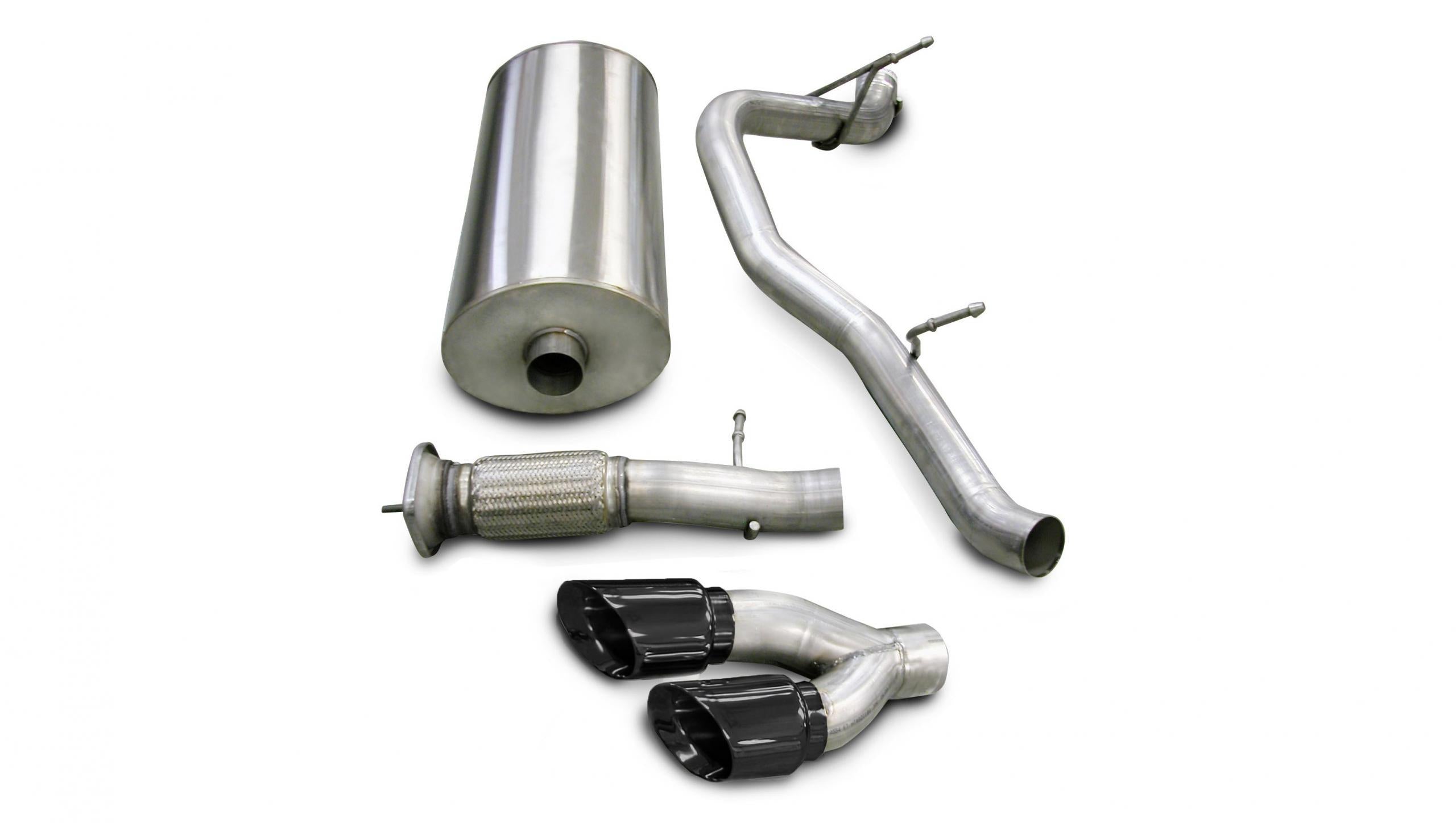 Corsa 14202BLK 3" Single Side Exit Sport Catback Exhaust with 4.0" Black Tips (2007-2010 Yukon / Escalade)
