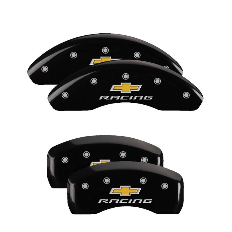 MGP Set Of 4: Black Finish, Silver Chevy Racing (2011-2013 Cruze LT, Cruze LTZ) - 14206SBRCBK
