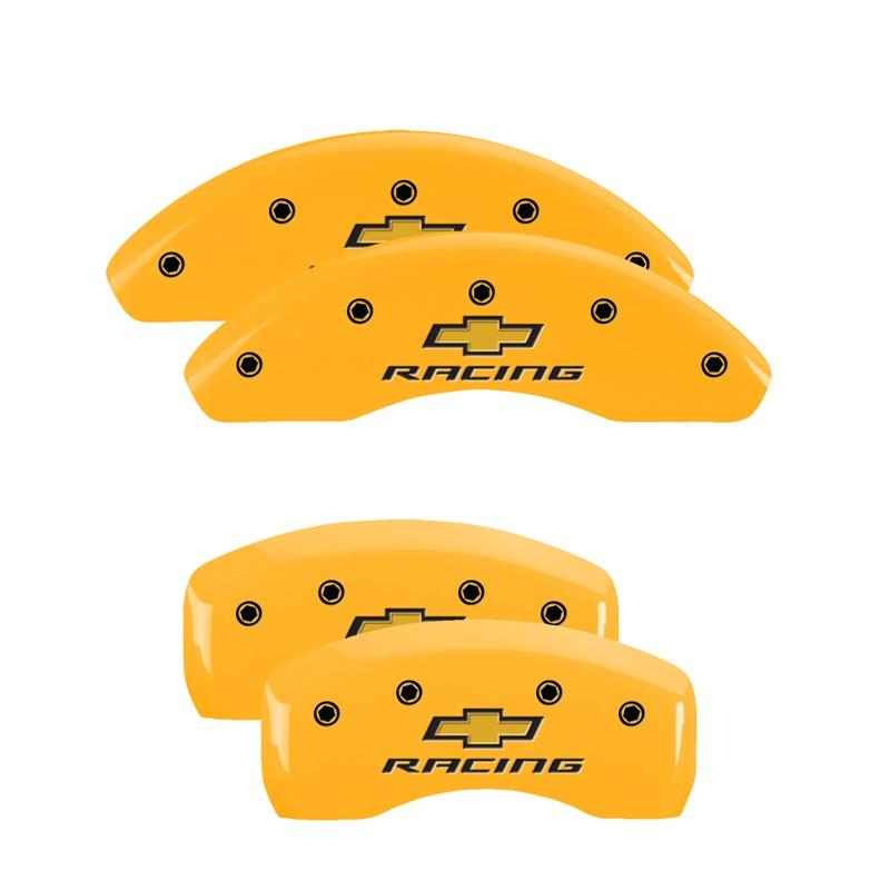 MGP Set Of 4: Yellow Finish, Black Chevy Racing (2011-2013 Cruze LT, Cruze LTZ) - 14206SBRCYL