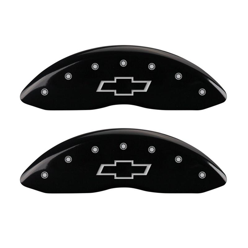 MGP Front Set Of 2: Black Finish, Silver Bowtie (2007-2013 Chevrolet Silverado 1500, Chevrolet Silverado 1500 Classic) - 14207FBOWBK