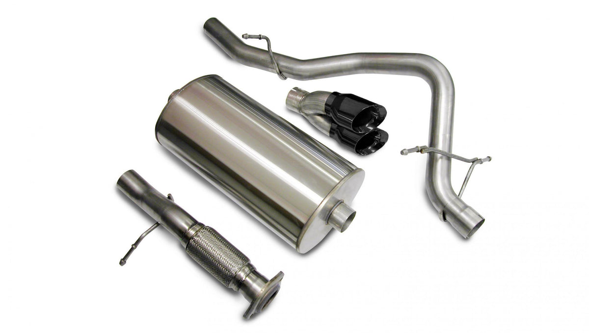 Corsa 14208BLK 3" Single Rear Exit Touring Catback Exhaust with 4.0" Black Tips (2007-2008 Tahoe / Yukon)