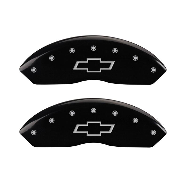 MGP Front Set Of 2: Black Finish, Silver Bowtie (1997-2000 Tahoe Base, Tahoe LT, Tahoe LS, Tahoe Limited, Tahoe Z71) - 14212FBOWBK