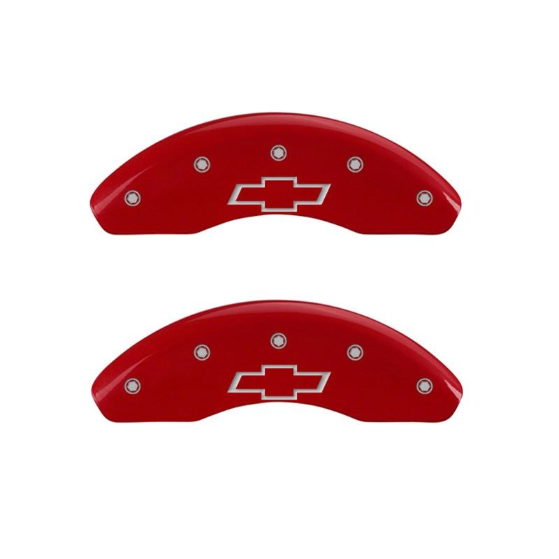 MGP Front Set Of 2: Red Finish, Silver Bowtie (2012-2020 Sonic LS, Sonic LTZ, Sonic LT, Sonic Premier) - 14213FBOWRD