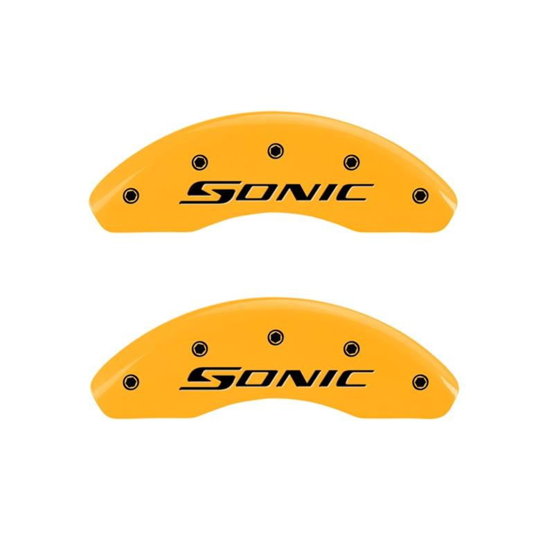 MGP Front Set Of 2: Yellow Finish, Black Sonic (2012-2020 Sonic LS, Sonic LTZ, Sonic LT, Sonic Premier) - 14213FSNCYL