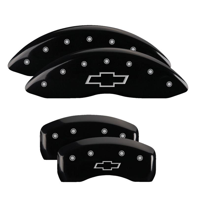 MGP Set Of 4: Black Finish, Silver Bowtie (2006-2009 Chevrolet Impala, Chevrolet Monte Carlo) - 14217SBOWBK