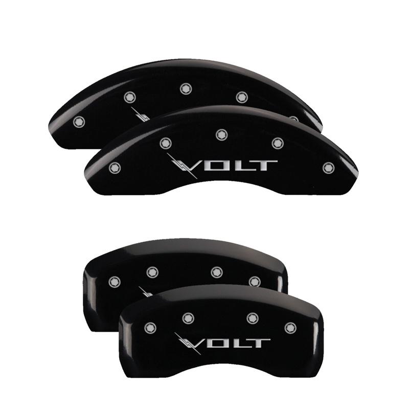 MGP Set Of 4: Black Finish, Silver Volt (2011-2015 Volt Base) - 14220SVLTBK