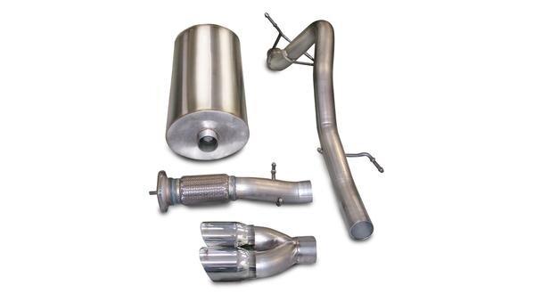 Corsa 14242 3" Single Rear Exit Sport Catback Exhaust with 4.0" Polished Tips (2007-2010 Yukon / Escalade)
