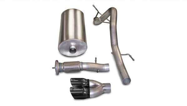 Corsa 14244BLK 3" Single Rear Exit Sport Catback Exhaust with 4.0" Black Tips (2007-2010 Yukon XL / Escalade EXT & ESV)