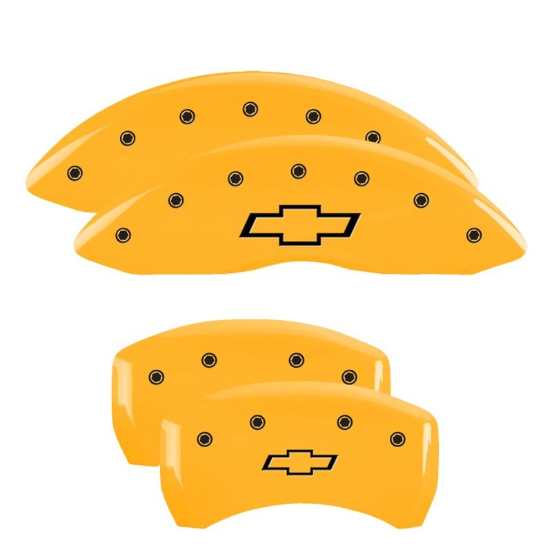 MGP Set Of 4: Yellow Finish, Black Bowtie (2021-2023 Chevrolet Traverse) - 14260SBOWYL