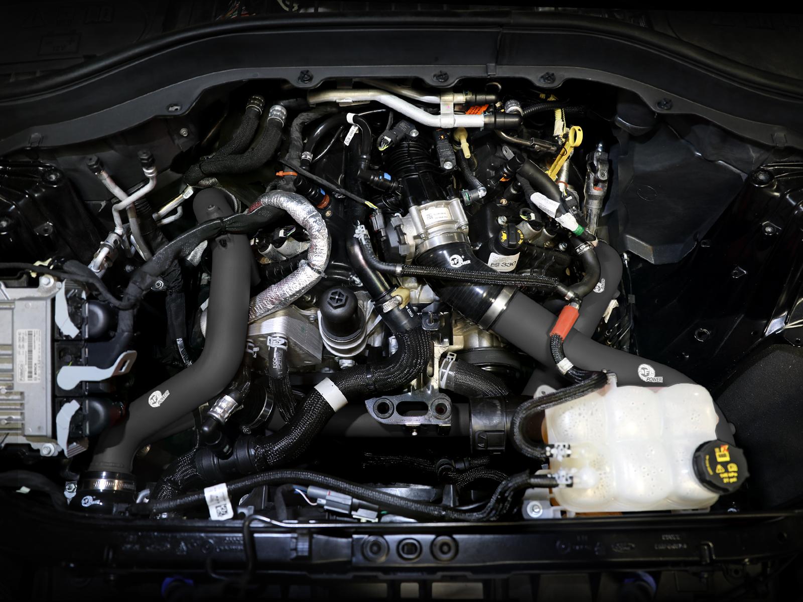 AFE BladeRunner Aluminum Hot & Cold Charge Pipe Kit - Black (2022+ Explorer ST) - 46-20674-B