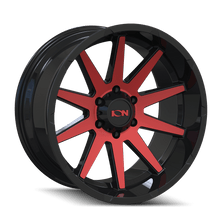 ION Wheels Type 143 20x10 / 6x139.7 BP / -19mm Offset / 106mm Hub Gloss Black/Red Machined Wheel - 143-2183BTR