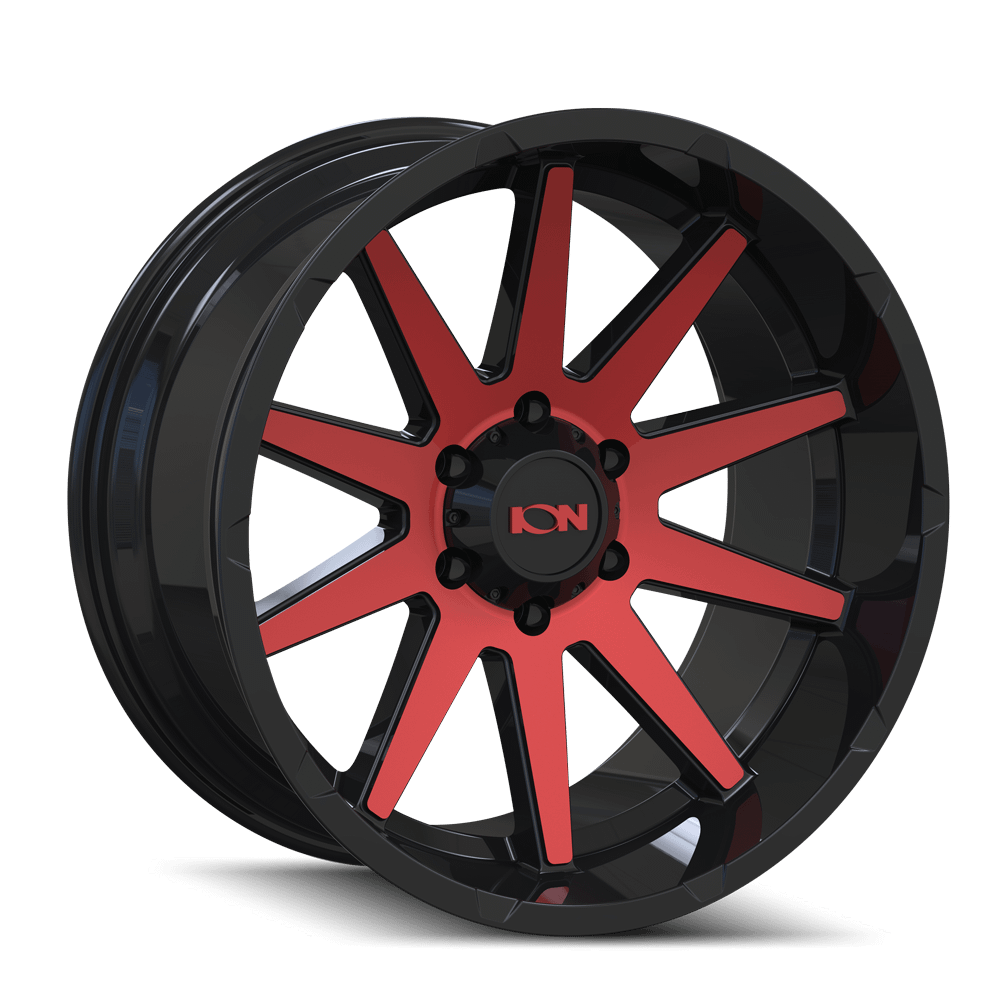 ION Wheels Type 143 20x10 / 5x139.7 BP / -19mm Offset / 108mm Hub Gloss Black/Red Machined Wheel - 143-2185BTR