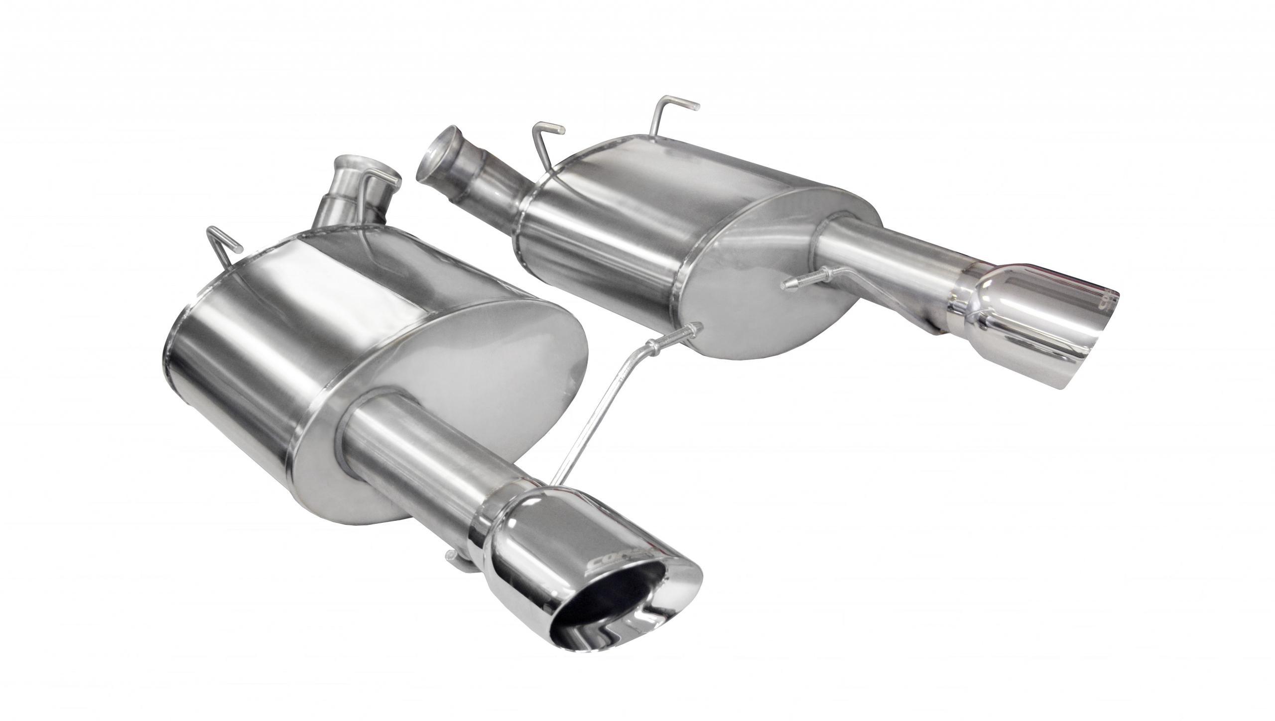 Corsa 3.0 Inch Axle-Back Sport Dual Exhaust Polished 4.0 Inch Tips 11-14 Mustang GT/11-13 Boss 302 5.0L Stainless Steel - 14316