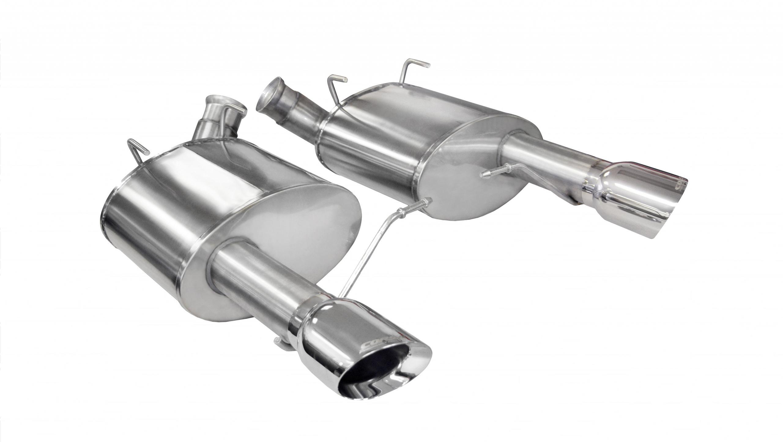 Corsa 3.0 Inch Axle-Back Xtreme Dual Exhaust Polished 4.0 Inch Tips 11-14 Mustang GT/11-13 Boss 302 5.0L Stainless Steel - 14317