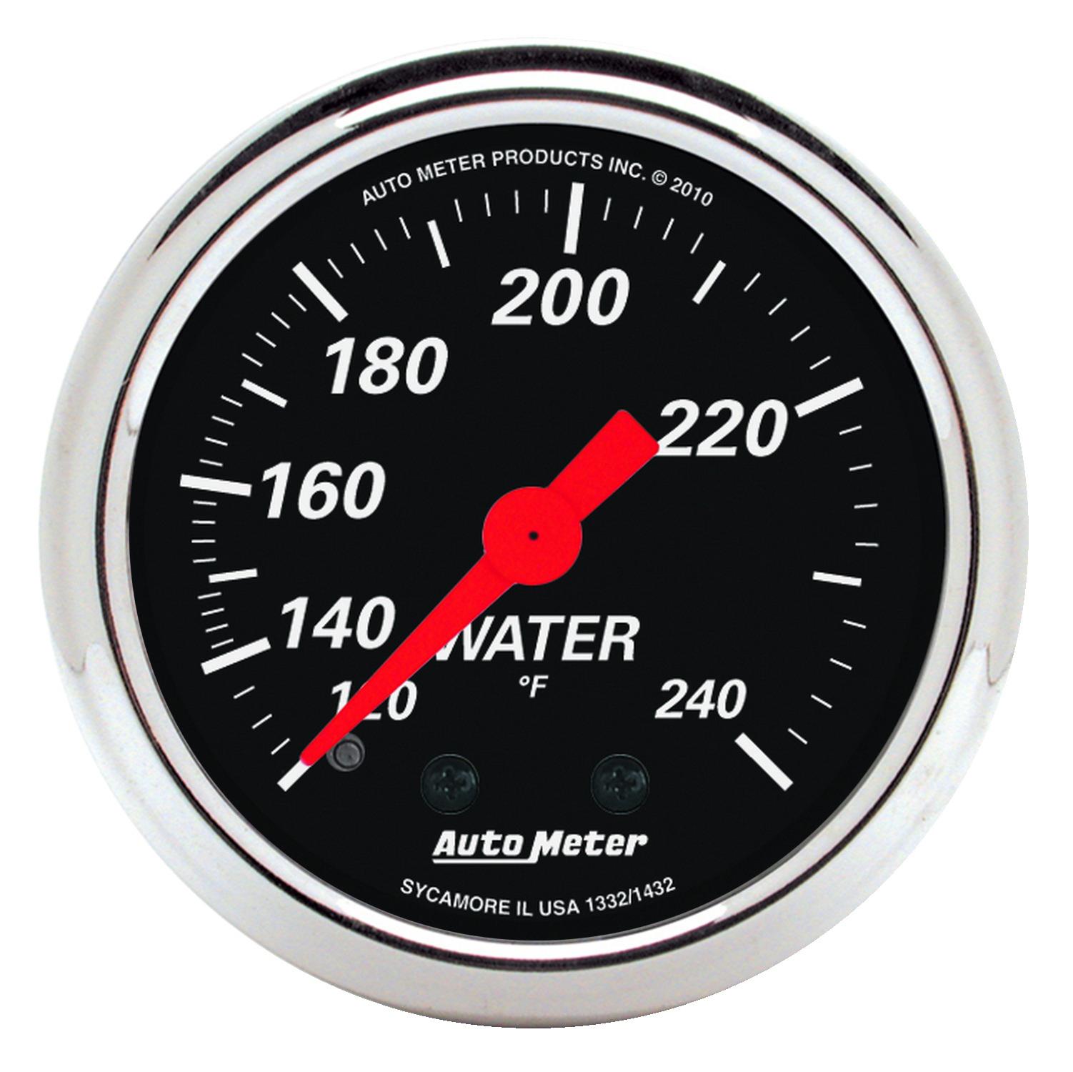 Auto Meter 2-1/16" WATER TEMPERATURE, 120-240 °F, DESIGNER BLACK - 1432