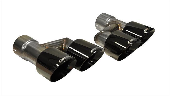 Corsa Performance 14333BLK Quad Tip Conversion Kit - Black (2015-2017 5.0L Mustang GT)