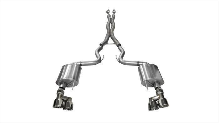 Corsa Performance 14337 3" Sport Cat-Back Exhaust with 4" Polished Quad Tips (2015-2017 5.0L Mustang GT)