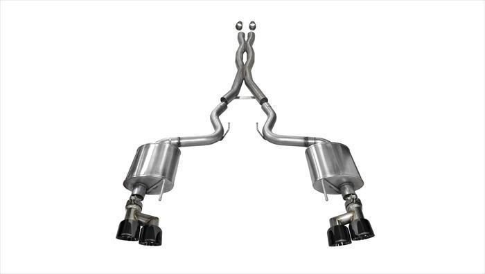 Corsa Performance 14337BLK 3" Sport Cat-Back Exhaust with 4" Black Quad Tips (2015-2017 5.0L Mustang GT)