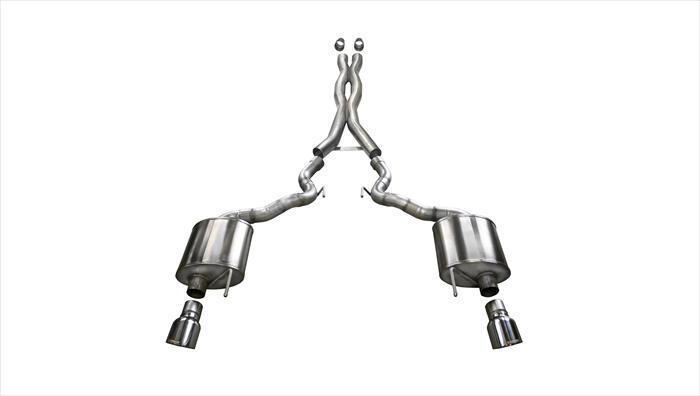 Corsa Performance 14341 2.75" Sport Cat-Back System with Dual 4.5" Polished Tips - Convertible (2015-2017 5.0L Mustang GT)