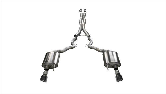 Corsa Performance 14341BLK 2.75" Sport Cat-Back System with Dual 4.5" Black Tips - Convertible (2015-2017 5.0L Mustang GT)