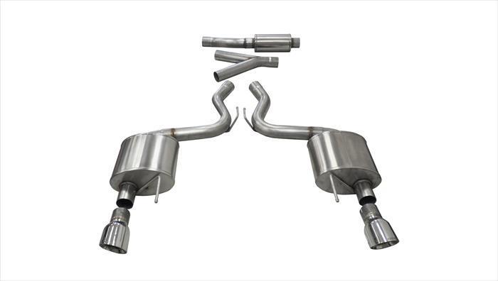 Corsa Performance 14343 3" Sport Cat Back with 4.5" Polished Tips (2015-2023 Mustang 2.3L Ecoboost)