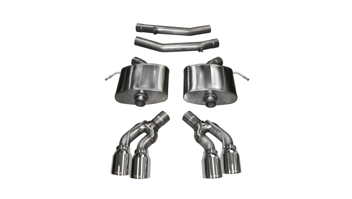 Corsa 2.75 Inch Axle-Back Xtreme Dual Exhaust 4.0 Inch Polished Tips 16-Present Cadillac CTS-V Sedan 6.2L V8 Stainless Steel - 14358