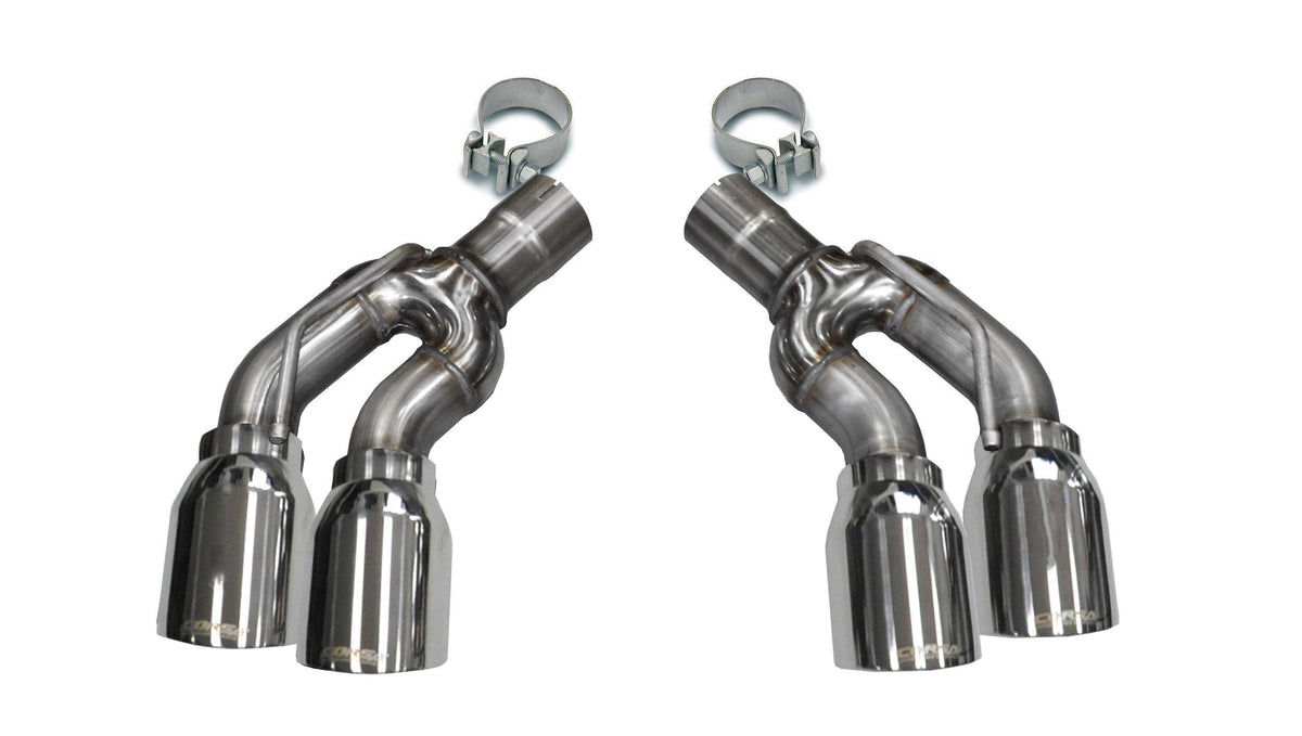 Corsa 14359 Tip Kit - Two Twin 4.0" Polished Pro Series Tips (2016-2019 Cadillac CTS-V 6.2L Sedan)