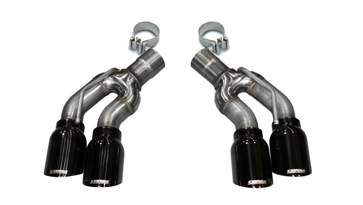 Corsa 14359BLK Tip Kit - Two Twin 4.0" Black Pro Series Tips (2016-2019 Cadillac CTS-V 6.2L Sedan)