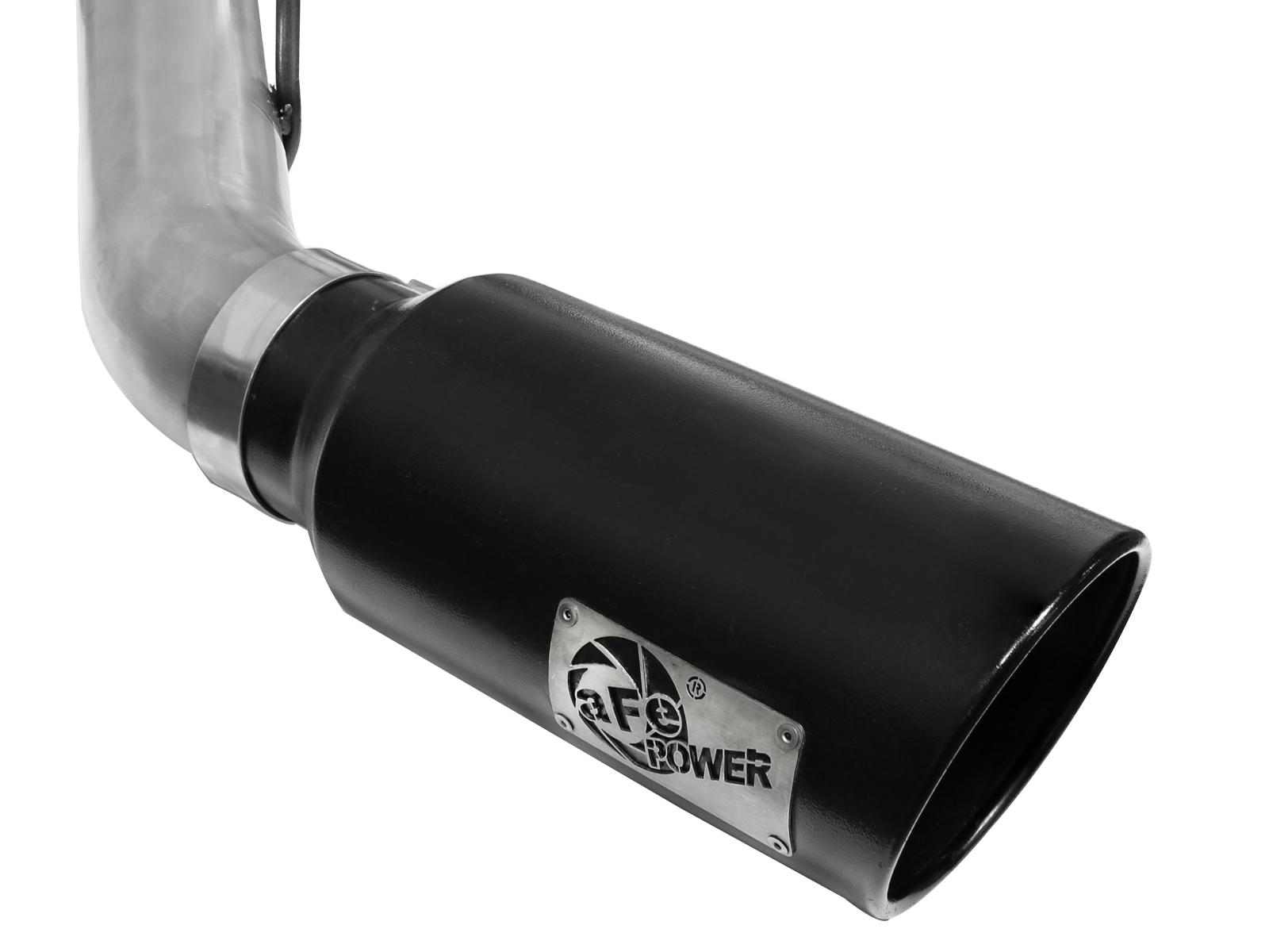 AFE ATLAS 4 IN Aluminized Steel DPF-Back Exhaust System w/Black Tip (2011-2014 F-250 Super Duty, F-350 Super Duty) - 49-03065-B