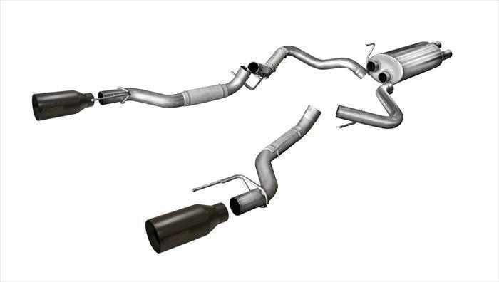 Corsa 14397BPC 2017+ 3.5L Ecoboost F-150 Raptor 3" Sport Catback with Dual Rear Exit 5" Matte Black Tips
